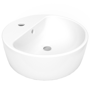 LAVABO SOBREPONER 1 PERFORACION CON REBOSADERO BLANCO HELVEX LV MOREA1